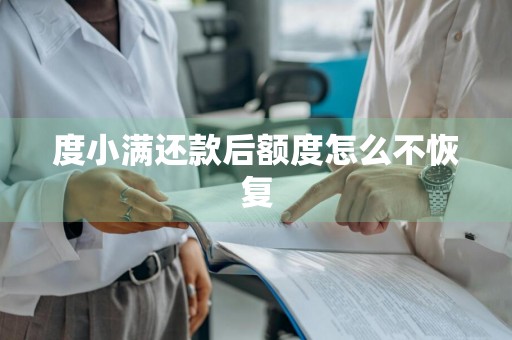 度小满还款后额度怎么不恢复