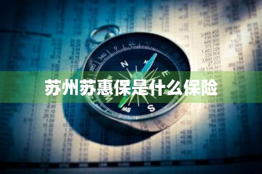 苏州苏惠保是什么保险